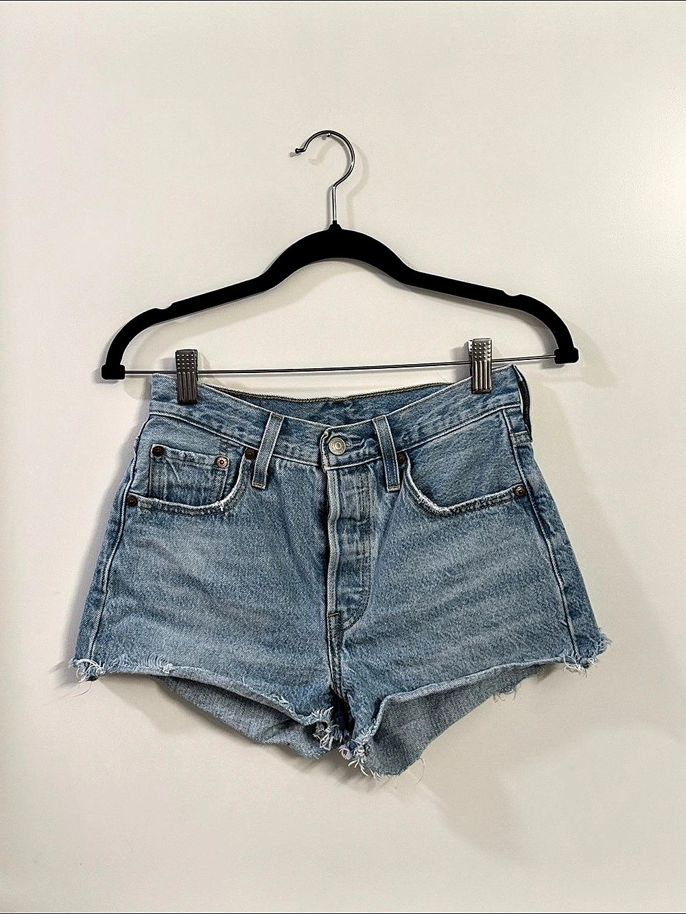 Levi's 501 Original High-Rise Cut-Off Denim Shorts Women's Denim Jean Shorts 25”